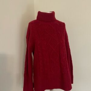 Gap Red CableKnit Sweater XS - Oversized